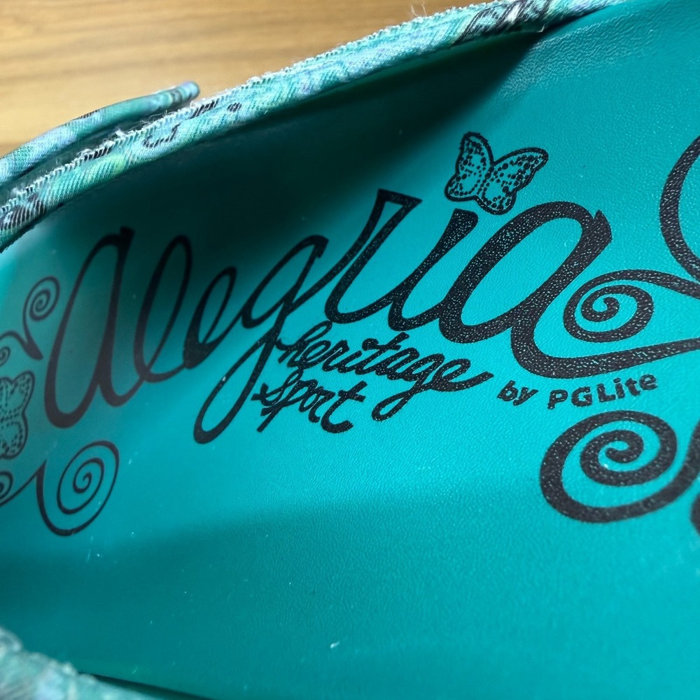 Alegria Airie Teal Paisley Sandals Womens 9 EU 39 Comfort Slide Vacation Resort - Picture 10 of 11